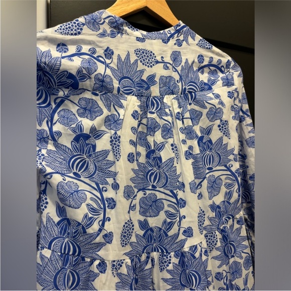 Tuckernuck Ro's Garden Bluefanny Rio Maxi Midi Dress Long Sleeve Boho blue white - Picture 14 of 16